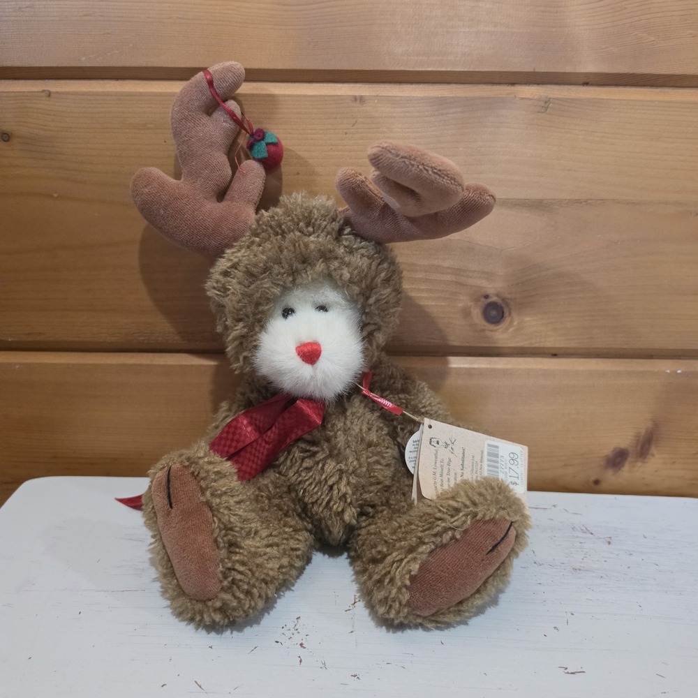 Boyds Bears and Friends Rudy Pitoody 12" Bear with Reindeer Antlers w/ Tag F52
